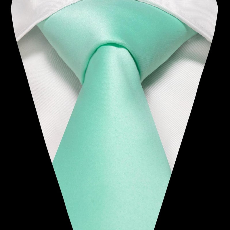 RBOCOTT Solid Color Tie and Pocket Square Hankerchief with Lapel Pin Set for Men - Image 3